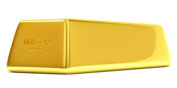 Barra dourada em fundo branco — Fotografia de Stock