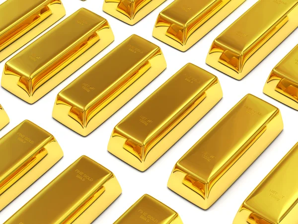 Golden Bars on white background — Stock Photo, Image