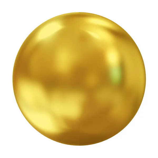 Sphère dorée 3d isolée sur fond blanc — Photo