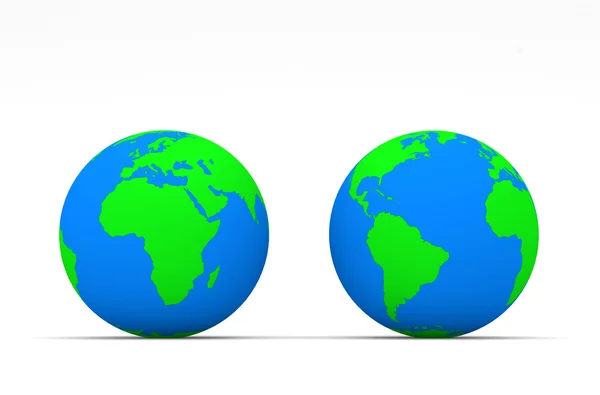 Stijlvolle groene globe op witte achtergrond — Stockfoto