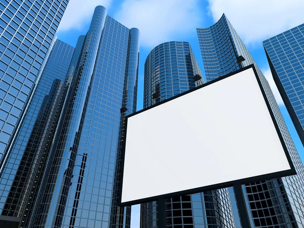 Modern üzleti központok és a billboard — Stock Fotó