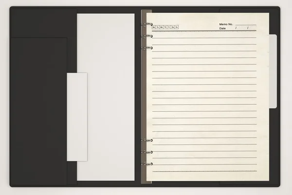 Notebook vazio em branco sobre fundo branco — Fotografia de Stock