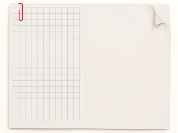 Cuaderno vacío en blanco sobre fondo blanco — Foto de Stock