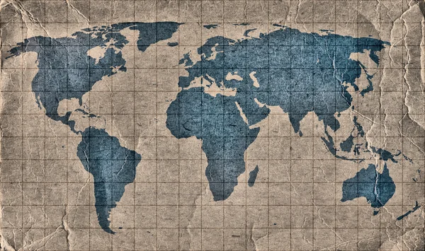 Mapa mundial de Grunge — Foto de Stock