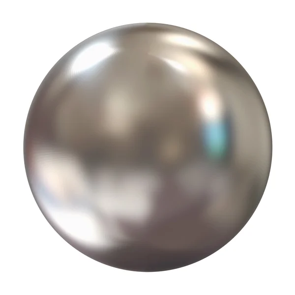 3D srebrna kula na białym tle — Zdjęcie stockowe