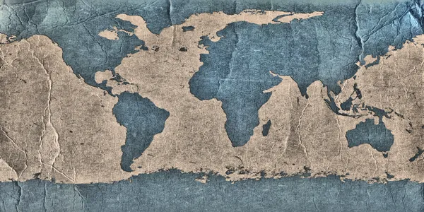 오래 된 그런 지 세계 지도 — 스톡 사진