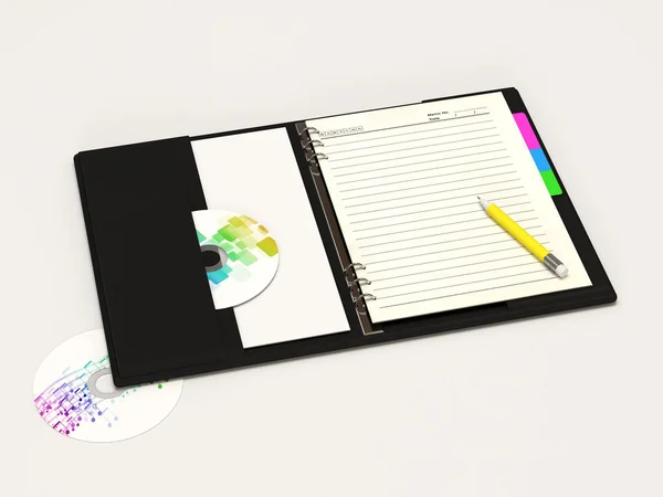 Prázdný prázdný zápisník na bílém pozadí — Stock fotografie