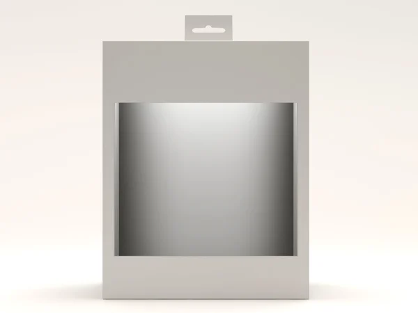 Caja 3d sobre fondo blanco — Foto de Stock