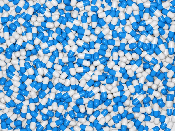 Ilustração digital de comprimidos azuis 3d — Fotografia de Stock