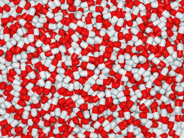Ilustración digital de píldoras rojas 3d — Foto de Stock