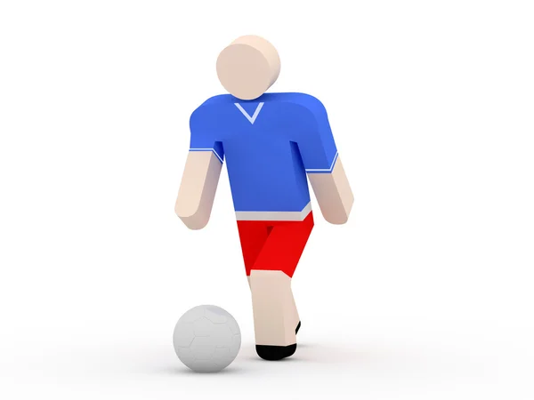 Giocatore di calcio 3d su sfondo bianco — Foto Stock