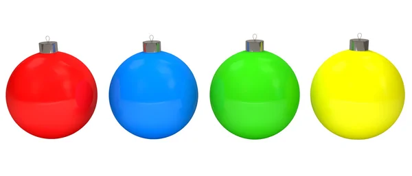 Conjunto de bolas de Natal no fundo branco — Fotografia de Stock