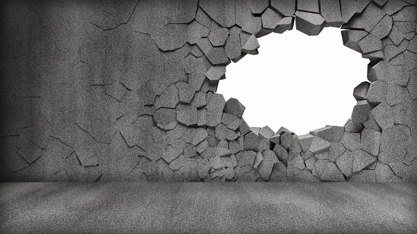 Grungy gebroken betonnen wand Rechtenvrije Stockfoto's
