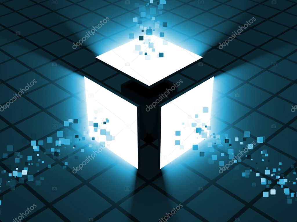 Abstract Glowing Cube