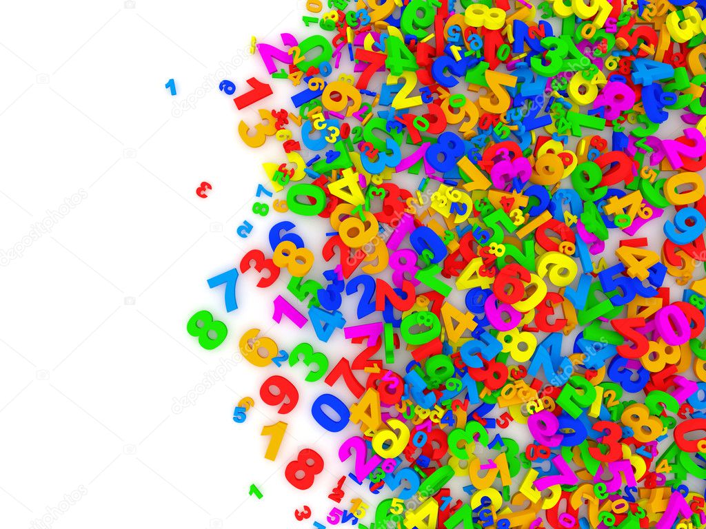 Colorful Numbers Abstract Background with place for your text