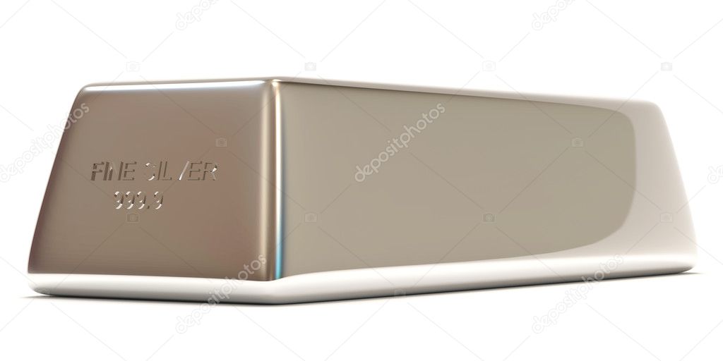 Silver Bar on White Background