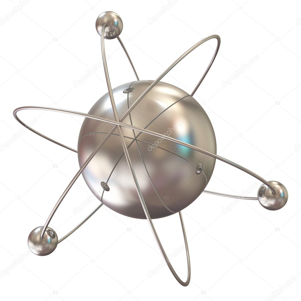 3d Illustration of Silver Atom isolated on white background