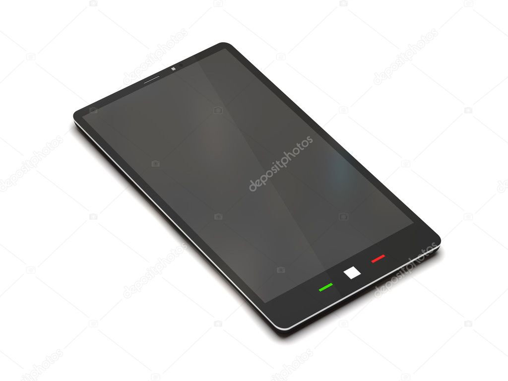 Touchscreen Smart Phone on White Background
