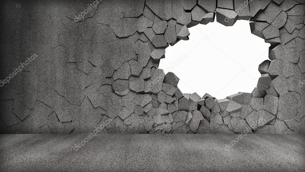 Grungy Broken Concrete Wall
