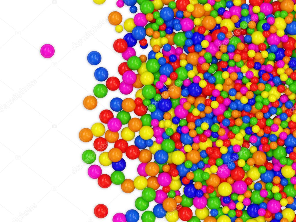 Many colored balls abstract background with place for your text