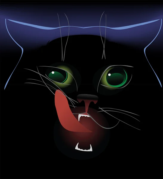 ハロウィーンの黒い猫 — ストックベクタ