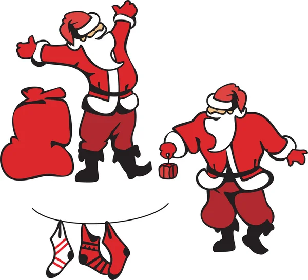 圣诞老人子句新年假期字符 — 图库矢量图片