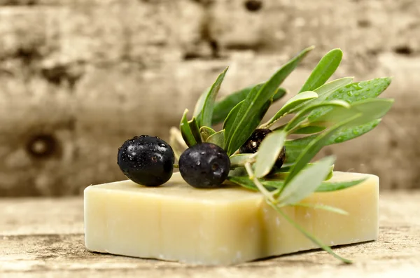 Soap and olive — Stock Photo, Image