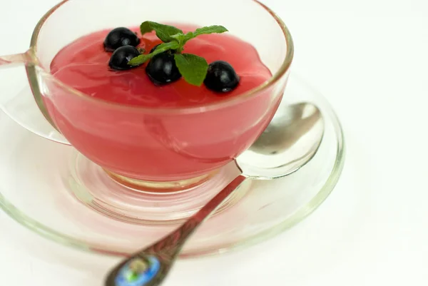 Pink dessert of blackcurrant — Stock Photo, Image