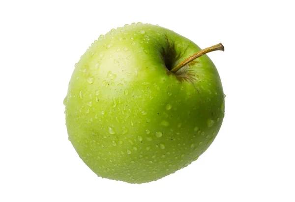 Orosený zelené jablko — Stock fotografie