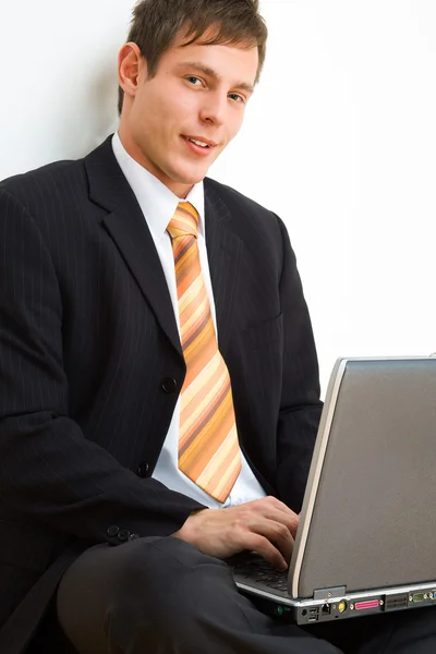 Businessman with computer — Stock Photo, Image