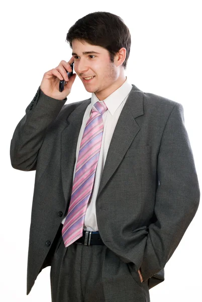 Young businessman with phone — Stock Photo, Image