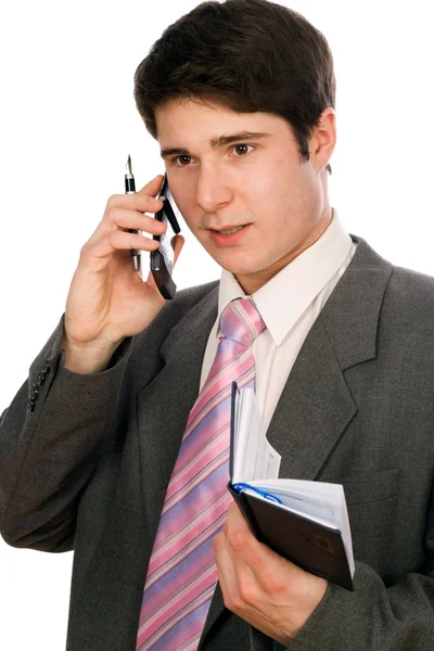 stock image Young businessman working