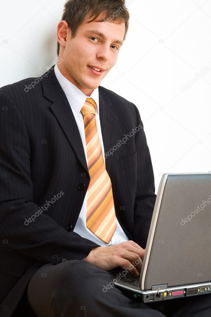 Businessman with computer