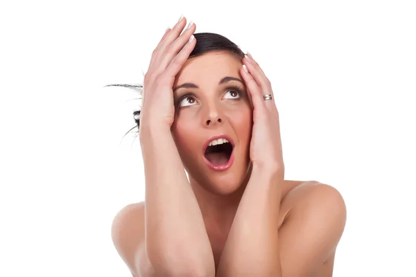 Young woman expression - surprise — Stock Photo, Image