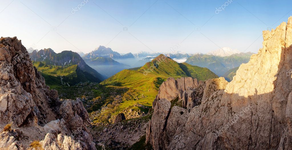 Nice panoramic view of high mountains
