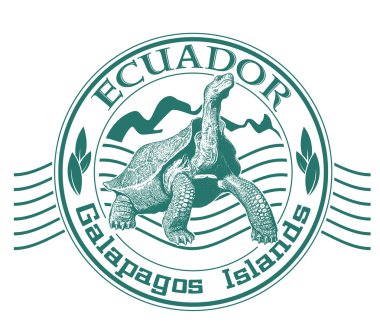 Galapagos islands stamp clipart