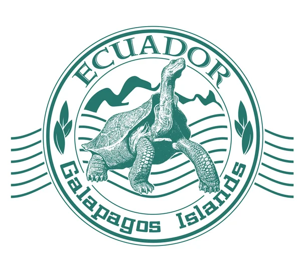Galápagos-szigetek bélyegző — Stock Vector