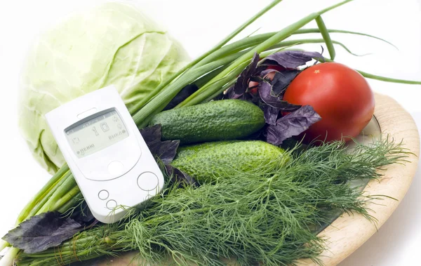 Kontrola zeleniny na přítomnost záření — Stock fotografie