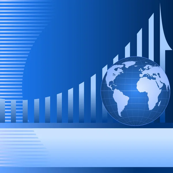 Ilustração globo abstrato com gráfico — Vetor de Stock