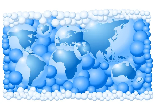 Παγκόσμιος χάρτης φτιαγμένος από φυσαλίδες — Διανυσματικό Αρχείο