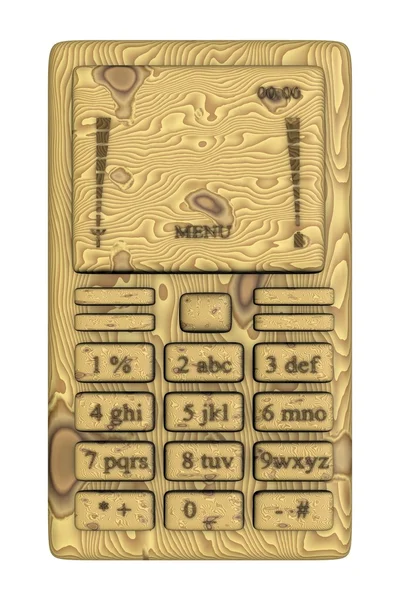 Деревянный мобильный телефон — стоковое фото