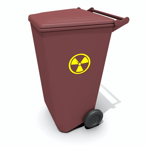 Recycle container met straling teken — Stockfoto