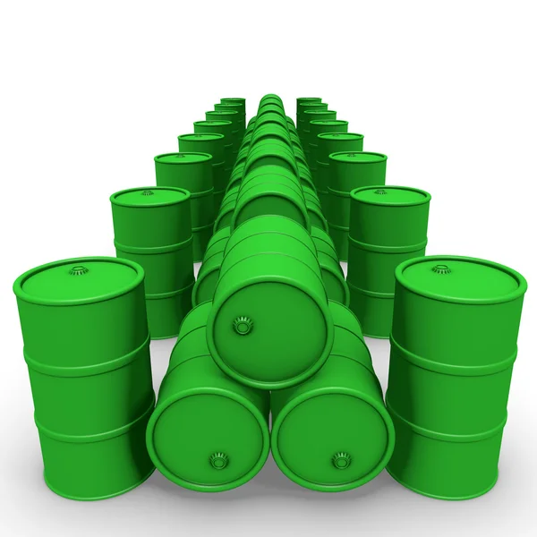 Grupo de barriles verdes — Foto de Stock