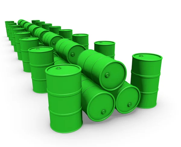 Grupo de barriles verdes — Foto de Stock