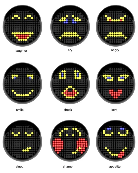Set of vector symbols of smiles — Stock Vector