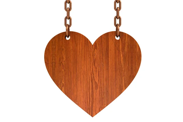 Дерев'яні серце знак — стокове фото