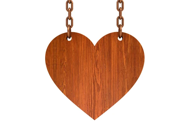 Signo del corazón de madera — Foto de Stock