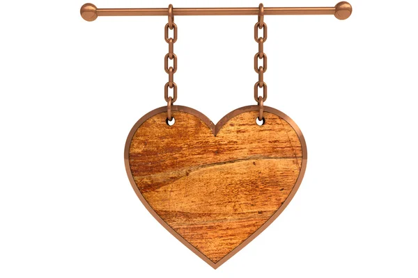 Wooden heart sign shape — Stock Photo, Image