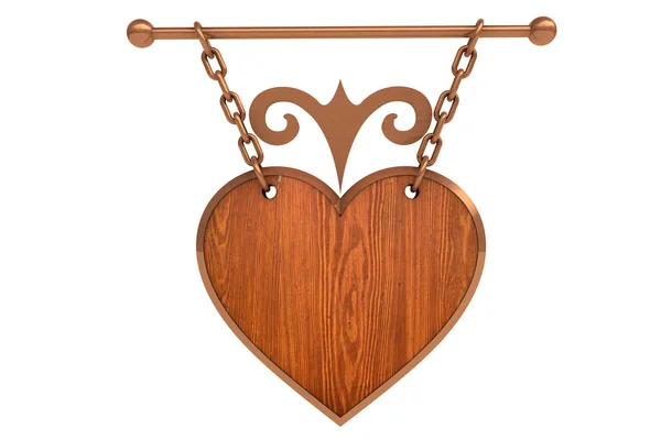 Деревянный знак сердца — стоковое фото