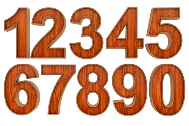 Wood numbers clipart